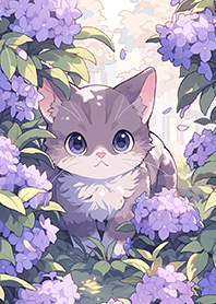 ⭐️紫花叢中的萌萌大眼貓咪❤️8-3