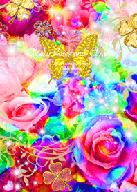 運気上昇 レインボーローズとクローバー