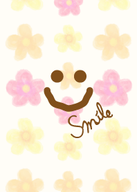 Watercolor warm color flower - smile-