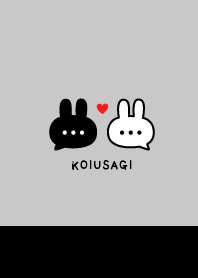 Pair Rabbet&Heart/Black&Gray