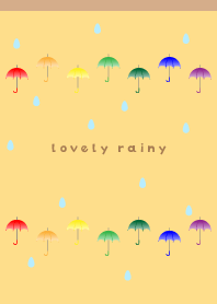 素敵な雨の日04 薄茶と黄色