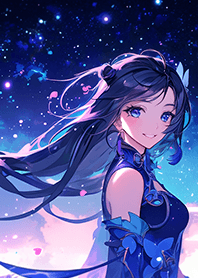 振り向いて微笑む星空美人❤