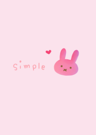 Simple and cute pink rabbit