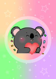 Simple Black Koala  In Pastel Theme