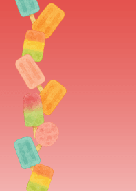 Summer popsicles on red