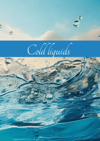 Cold liquids on blue