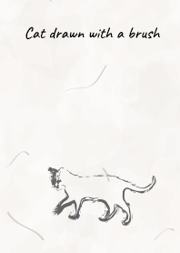 Cats drawn with a brush