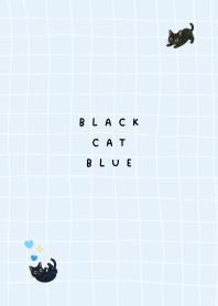 Black cat Blue heart Blue White theme