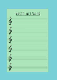 MUSIC COLOR NOTEBOOK-MINT GREEN