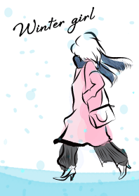 Girl of the watercolor winter girl