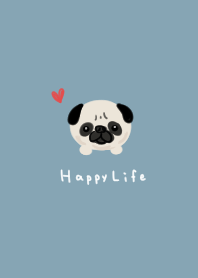 ブルーベージュ。パグ。