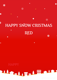ハッピー スノー クリスマス レッド