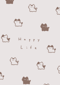 Small Cats (pattern)-beige gray.