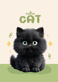 แมวดำน่ารัก : สีเขียวกรีน