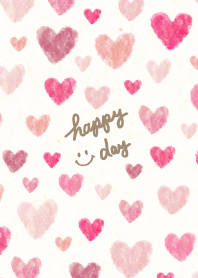 Watercolor Pink heart27 from Japan