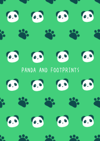 パンダと足跡の着せかえ/グリーン