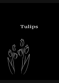 Swaying Tulips on black JP