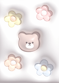 Greige Plump bear and flower 02_2