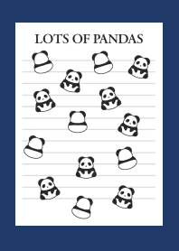 LOTS OF PANDAS NOTEBOOKj-NAVY BLUE