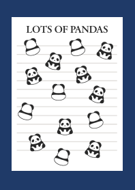 パンダたくさんノート/ネイビーブルー