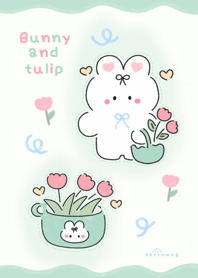 Bunny and tulip :) :)