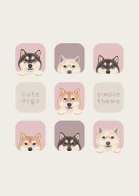 DOGS - shiba inu - PINK GRAY