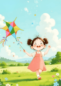 Little Girl and a Kite V.1