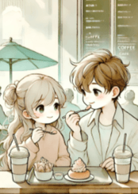 Cute Couple and Coffee V.1