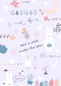 purple Rabbit and Stars 12_2
