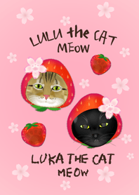 ธีมไลน์ LULU&LUKA(Strawberry&Sakura ver.)