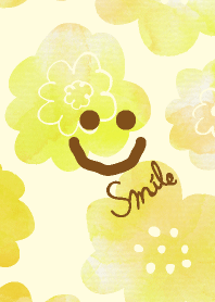 ธีมไลน์ Yellow watercolor flower Smile