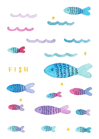 ธีมไลน์ Fish theme. watercolor