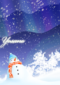ธีมไลน์ Yosano Snowman & Aurora