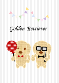 ธีมไลน์ Golden Retriever Party. A