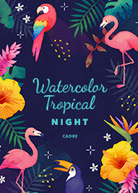 ธีมไลน์ Watercolor Tropical - NIGHT