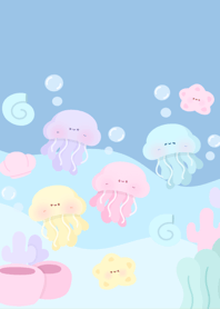 ธีมไลน์ Group of jellyfish