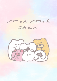 ธีมไลน์ Mok Mok Chan สีน้ำนุ่มละมุน