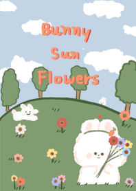 ธีมไลน์ Bunny Sun Flowers