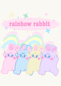 ธีมไลน์ rainbow rabbit