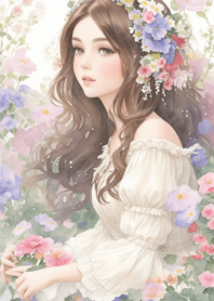 ธีมไลน์ Princess and flower v.5