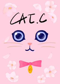 ธีมไลน์ Cat theme with cherry blossoms pattern